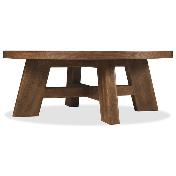 Tavolino cocktail rotondo legno fluttuante finitura Sella Usata