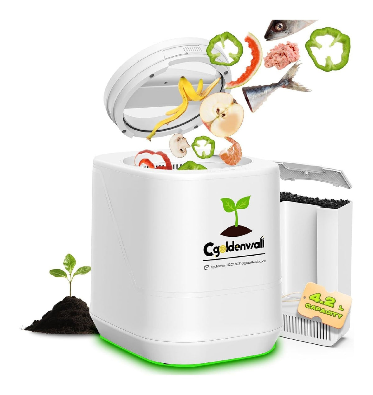 Compostiere per uso esterno Alimentato robusto motore tecnologie 500 W 4.2 L