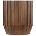 Tavolino d'angolo rotondo Gears, Legno Naturale Medio