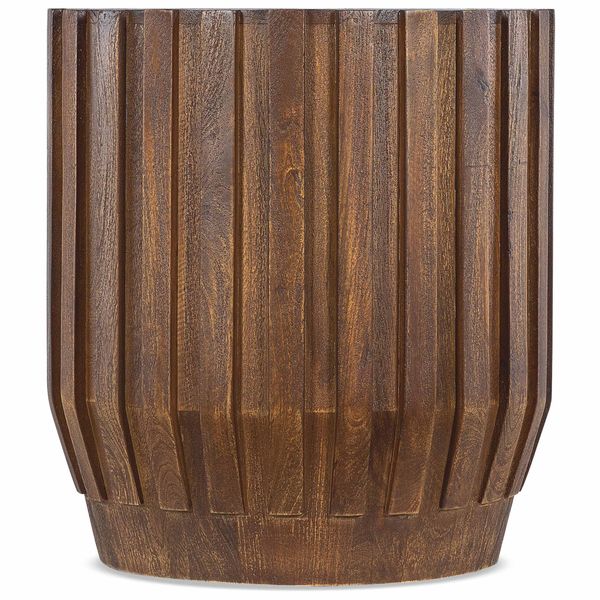 Tavolino d'angolo rotondo Gears, Legno Naturale Medio