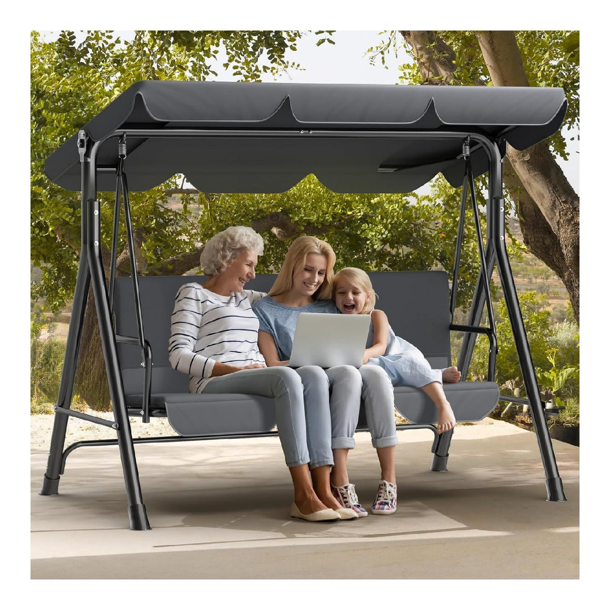 Struttura robusta sicurezza antiscivolo per giardino, Dondoli coperti 200 kg 6 cm