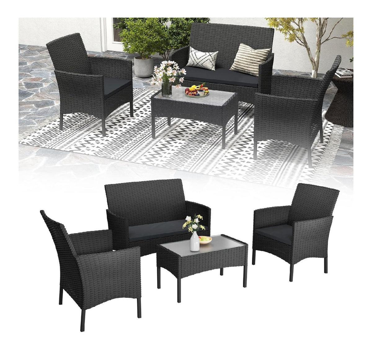 Elegante durevole polyrattan goditi Divani 5 cm 120 kg