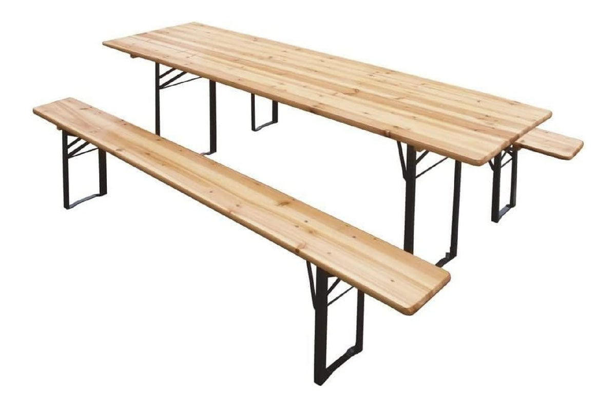 Tavoli da picnic 220 cm con Azul set birreria legno