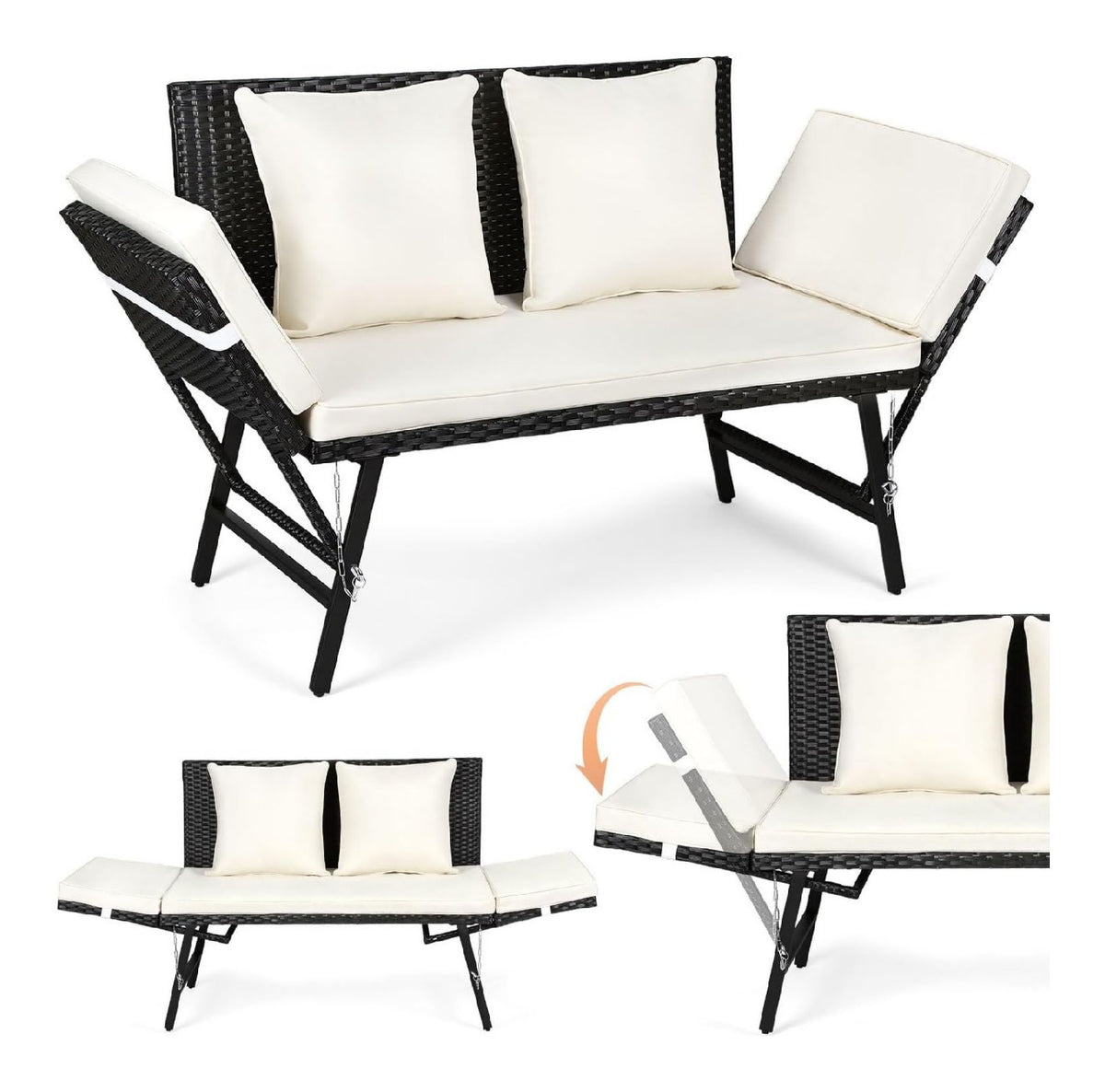 Panca giardino polyrattan divano Divanetti 85 cm